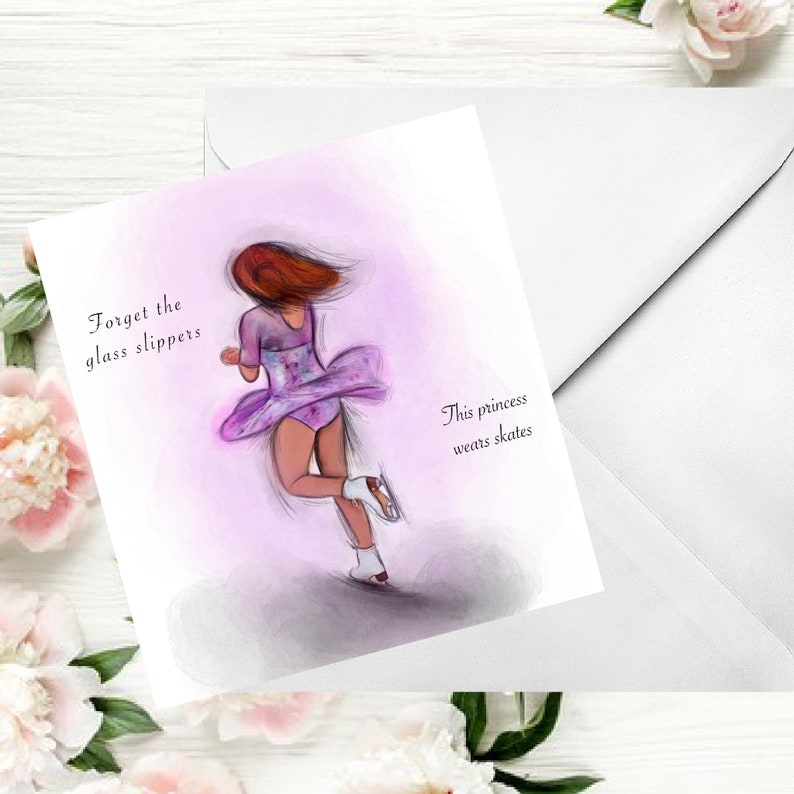 Ice Skater Birthday Card Girls Birthday Card Daughter Etsy Nederland