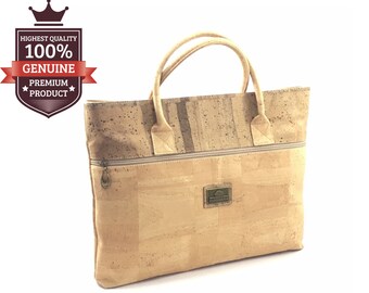 Conscious Premium Vegan Cork Leather Dirt /& Water Repellent Durable Minimalist Unisex Briefcase Handmade in Portugal