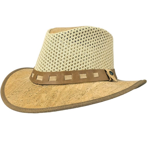 Sombrero de corcho de cuero sombrero ala - Etsy México