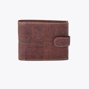 Cartera de tres pliegues de corcho vegano ecológico con bolsillo para monedas para hombres: regalo perfecto para él, regalo de cumpleaños