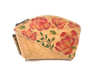 Cork Coin Holder, Cork Coin Purse, Vegan Leather Coin Purse, Coin Pouch Cute, Zip Coin Purse, Gift for Her,Mothers Day Gifts