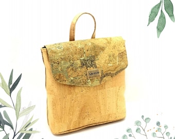 Vegan Leather Backpack, Cork Backpack, Cork Backpack Purse, Handmade Backpack for Women, Birthday Gift, Daughter Gift, Gift for Her