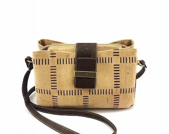 Vegan Cork Crossbody Purse: Handmade Eco-Friendly Shoulder Bag