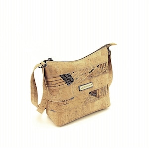 Sac à bandoulière écologique en liège - Petit sac à main durable avec bandoulière réglable et poche zippée - Cadeaux végétaliens pour elle