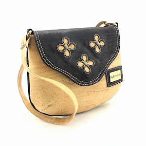 Sac à bandoulière écologique en liège - Porte-monnaie en cuir végétalien bicolore pour femme - Cadeau mode durable pour l'anniversaire d'une fille