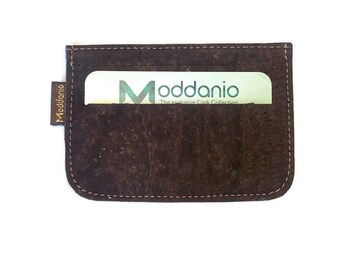 Umweltfreundliche schlanke Brieftasche aus veganem Leder für Karten, handgefertigter Korkhalter, minimalistisches Design