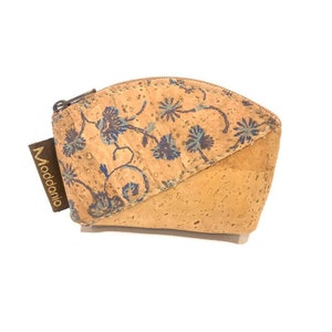 Handmade Vegan Cork Change Pouch Zip Coin Purse with Cute Pattern - Eco-Friendly, Compact, Durable, Perfect Birthday Gift