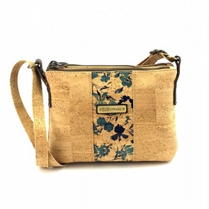 Umweltfreundliche Umhängetasche mit Blumenmuster und mehreren Fächern für Sie - Einzigartige vegane Handtasche für Geburtstagsgeschenk