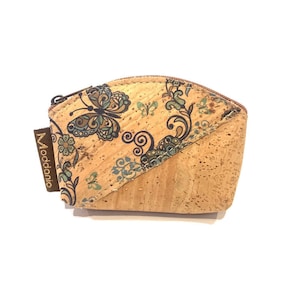 Porte-monnaie en liège, petite pochette pour la monnaie, mini pochette pour pièce de monnaie, porte-monnaie papillon, cadeau d'anniversaire pour elle
