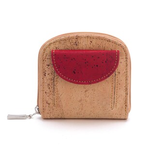 Porte-monnaie écologique en liège avec porte-monnaie et porte-cartes - Pochette à langer en cuir végétalien pour elle - Cadeaux durables