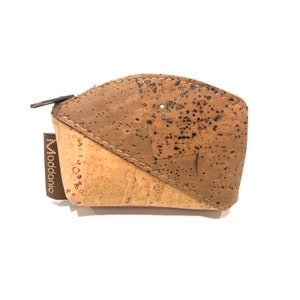 Porte-monnaie écologique en liège avec fermeture éclair, petite pochette végétalienne pour pièces de monnaie et clés, cadeau fait main pour elle