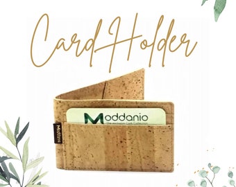 Minimalist Cork Card Holder, Card Wallet, Travel Wallet, Slim Card Holder, Gift for Vegan, Gift for him,