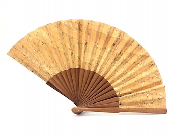 Cork Fan, Handmade Wooden Fan Women, Classic Folding Fan, Church Fan, Wedding Gift, Birthday Gift, Gift for Her, Mothers Day Gifts