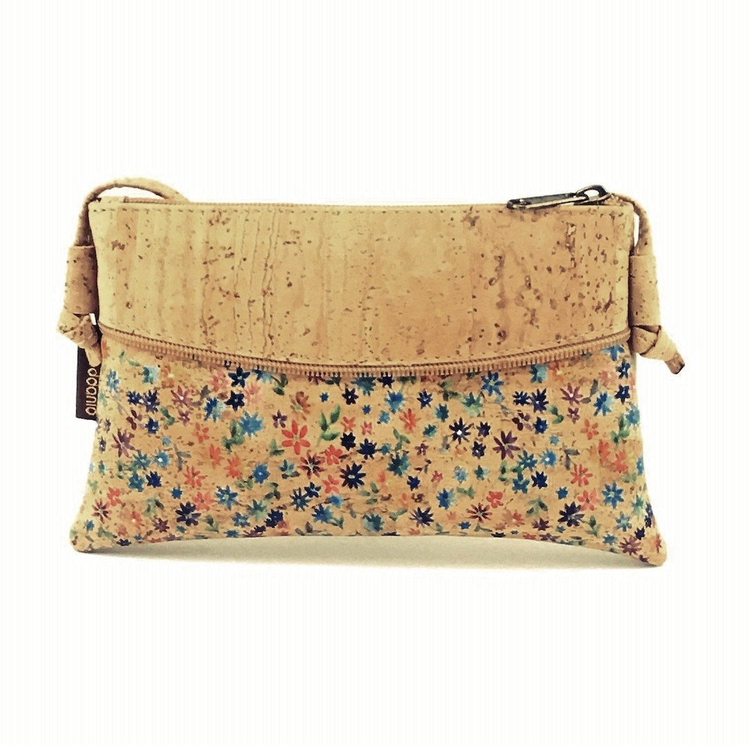 Eco-friendly Cork Crossbody Bag: Floral Vegan Sling Purse - Etsy
