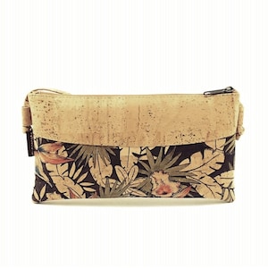 Motifs de sac à bandoulière en liège Sac à bandoulière végétalien pour femme Sacs écologiques à fleurs vertes Sac à main à bandoulière Cadeau d'anniversaire pour elle