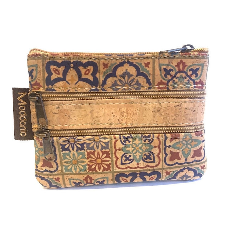 Womens Wallet Coin Pouch Small Purse Mothers Day Gift Gift for Her Cork Purse Zippered Pouch Handmade Vegan Purse Coin Purse