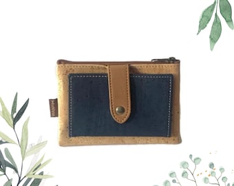 Eco-Friendly Cork Zipper Wallet: Vegan Card Holder Purse