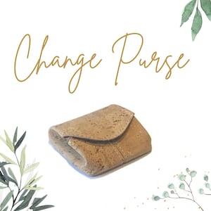 Colourful Cork Coin Holder Wallet with Press Stud Fastening - Eco-Friendly, Mini Pocket Size Change Pouch for Him - Small, Durable, Vegan