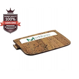 Porte-cartes en liège fait main - Support végétalien minimaliste avec design incurvé pour 6 cartes, cadeau respectueux de l'environnement pour lui ou elle