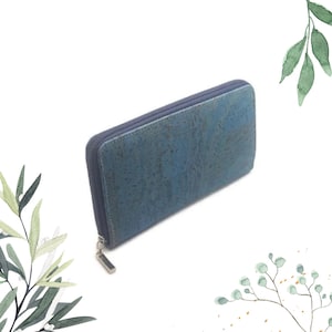Monedero vegano de corcho con cremallera hecho a mano para mujer: diseño minimalista y ecológico, regalo de cumpleaños