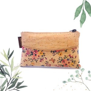 Vegan Cosmetic Bag, Makeup Bag for Women, Cork Toiletry Bag, Cork Clutch Bag, Small Toiletry Pouch,