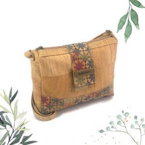 Sac à bandoulière en liège végétalien éclatant avec motif mosaïque - Design élégant, compact et respectueux de l'environnement fabriqué à partir de liège portugais de haute qualité