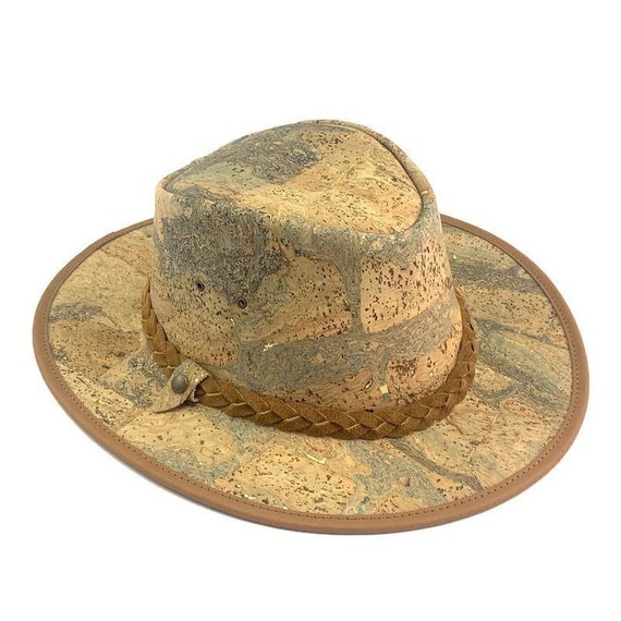 Handmade Cork Sun Hat: Leather Trim, Stylish Cowgirl  display picture 3