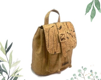 Cork Backpack, Vegan Leather Backpack, Cork Backpack Purse, Handmade Backpack for Women, Birthday Gift, Daughter Gift, Gift for Her