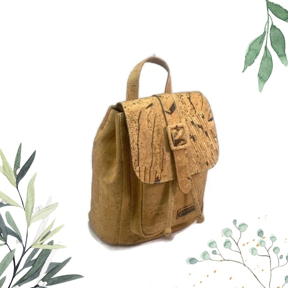 Cork Backpack Vegan Leather Backpack Cork Backpack Purse