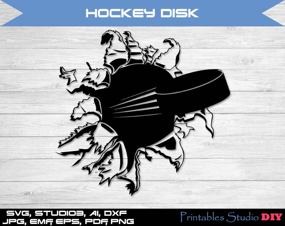 Download Hockey disk svg cuttable Cricut Design Space Silhouette | Etsy