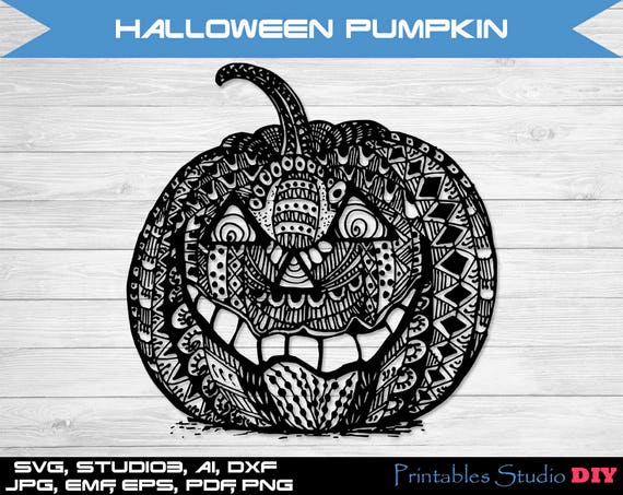 Download Halloween Pumpkin Zentangle mandala files cuttable Cricut ...