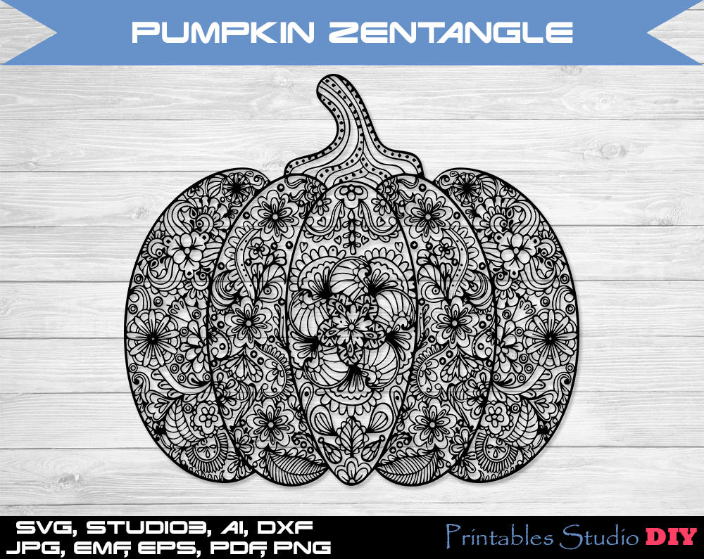 Download Halloween Pumpkin Zentangle mandala files cuttable Cricut ...