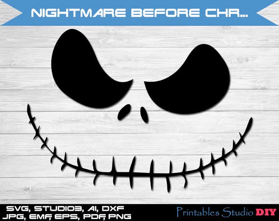 Jack Face Nightmare Before Christmas SVG cuttable Cricut ...