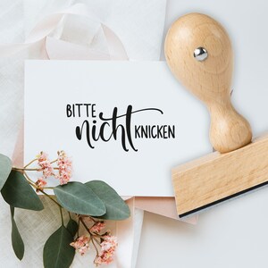 Stempel Post Paket Bitte nicht knicken, Vorsicht zerbrechlich