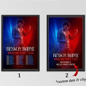 Kundenspezifisches Poster - Benson Boone American Heart Tour Start im August 2025 Spielplan Poster