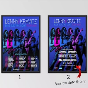 Personalisiertes Poster - Blue Electric Light Tour 2025 Lenny Kravitz Tour Poster