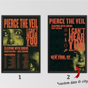 Cartaz personalizado - Pierce The Veil I Can't Hear You Tour World Tour 2025 Cartaz