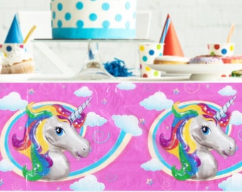 Unicorn Tablecloth, Unicorn Party Supplies, Unicorn Gifts for Girls, Unicorn Birthday Decorations, Unicorn Party Favors, Unicorn Cake