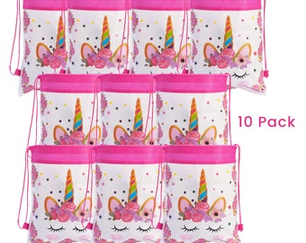 Unicorn Gift Bag 10 Pack, Unicorn Party Supplies, Unicorn Gifts for Girls, Unicorn Birthday Decorations, Unicorn Gift Bag, Unicorn Goody Bag