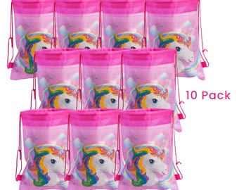 Unicorn Gift Bag 10 Pack, Unicorn Party Supplies, Unicorn Gifts for Girls, Unicorn Birthday Decorations, Unicorn Goody Bags, Unicorn