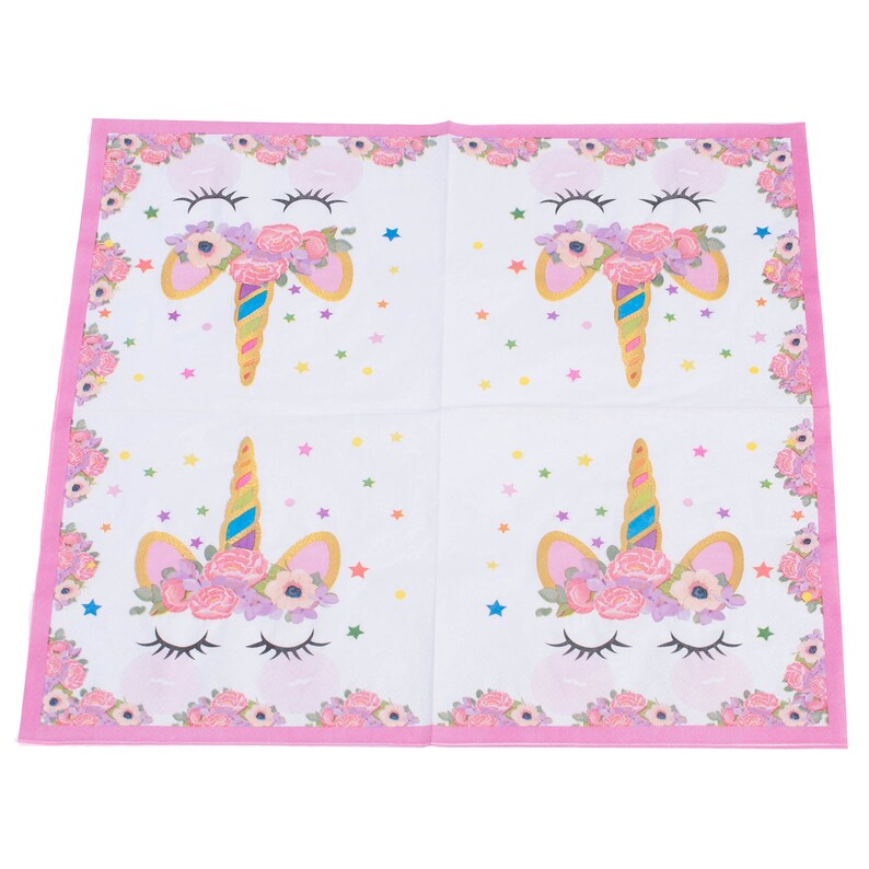 Unicorn Paper Napkins 20 Pack Unicorn Party Supplies Unicorn Etsy