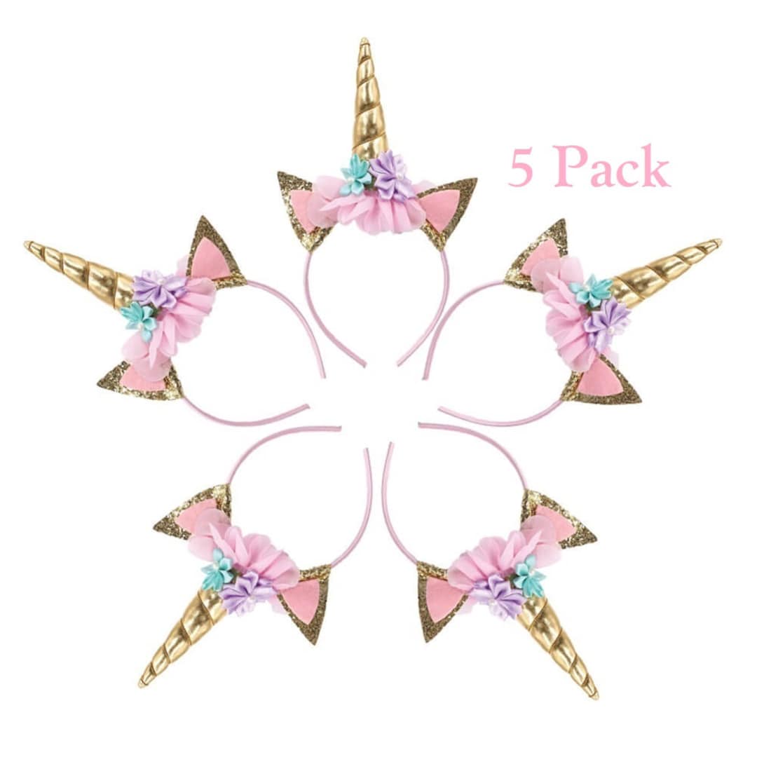 Unicorn Headband 5 Pack for Girls Adults Women Toddler Baby Teens