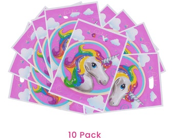 Unicorn Gift Bag 10 Pack, Unicorn Party Supplies, Unicorn Gifts for Girls, Unicorn Birthday Decorations for Girls, Unicorn Goody Bags