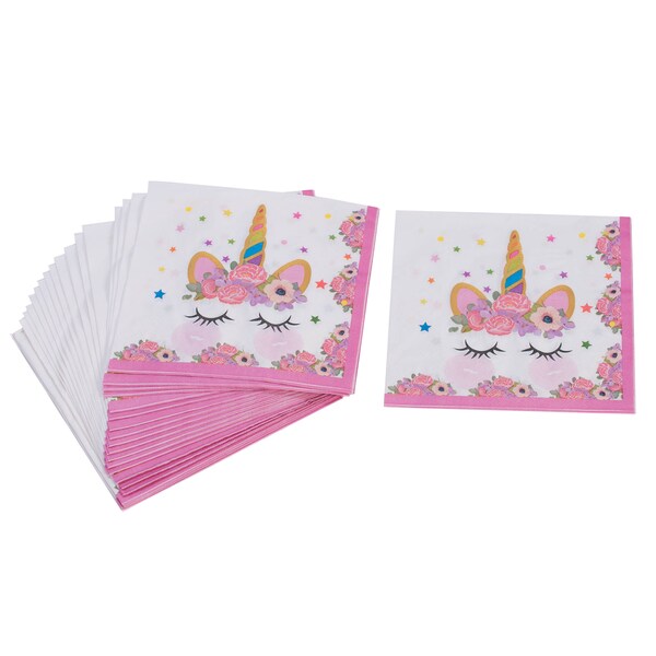 Unicorn Paper Napkins 20 Pack, Unicorn Party Supplies, Unicorn Gifts for Girls, Unicorn Birthday Decorations, Unicorn Napkins, Unicorn