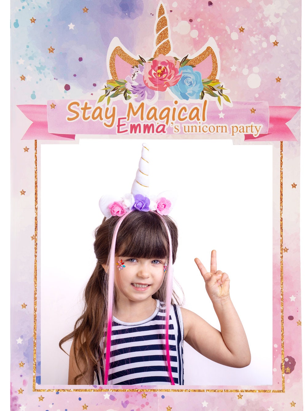 Unicorn Photo Booth Unicorn Party Supplies Unicorn Gifts for Girls Unicorn Birthday Decorations Unicorn Photo Props for Girls
