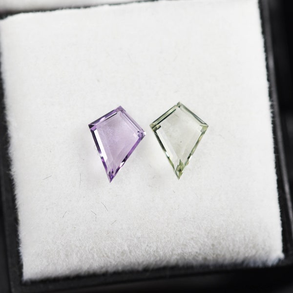Sapphire Portrait Cut pair, natural high grade material from Madagascar, flawless