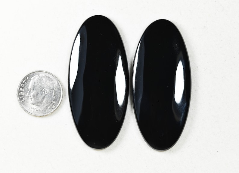 AAA Wyoming Black Jade designer cabochon pair