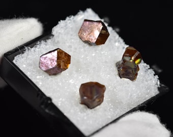 4 JAPANESE Rainbow Garnet set! Rainbow Andradite Garnet from Nara