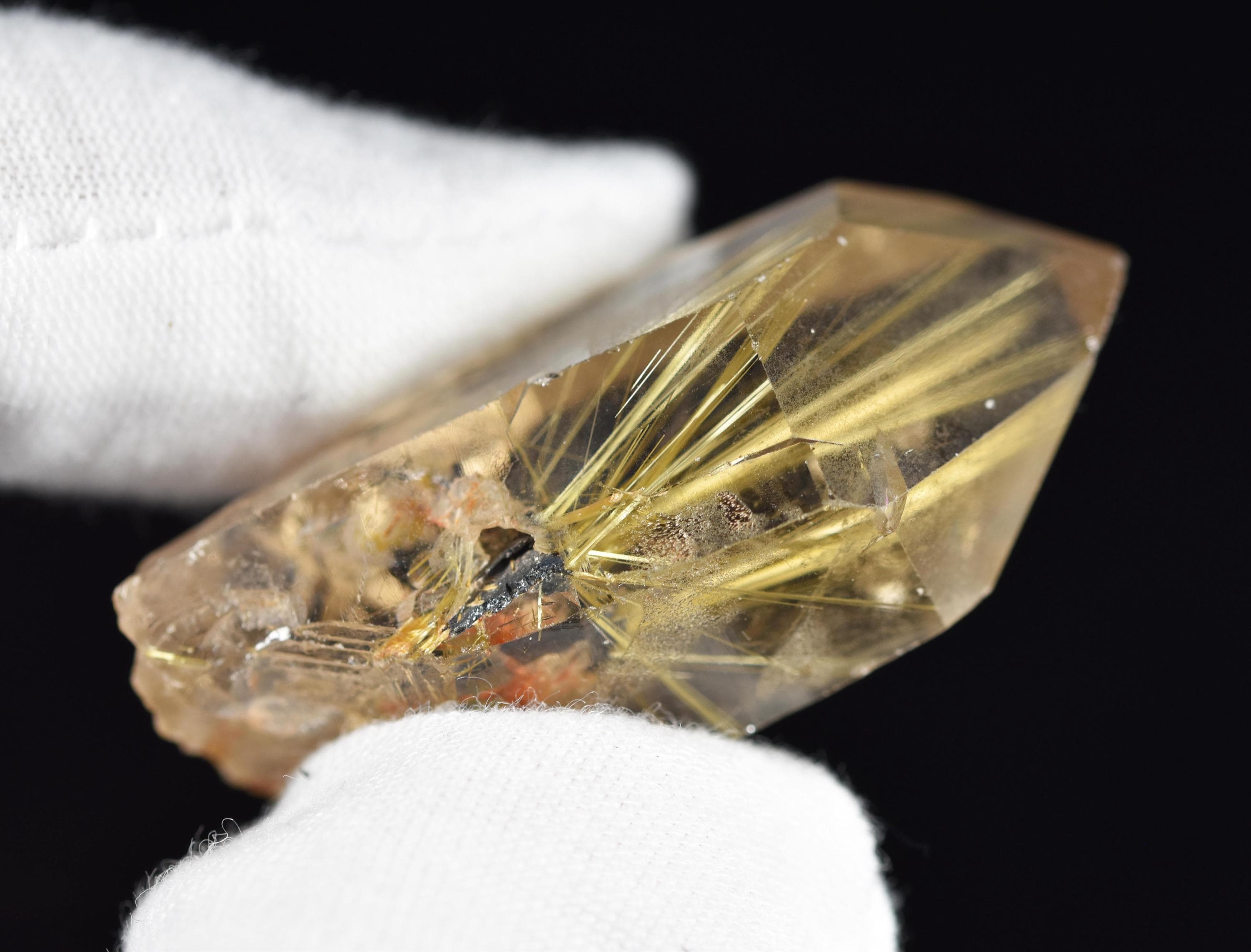 ブラジル産の希少なルチルクォーツ、100%天然 - Etsy 日本