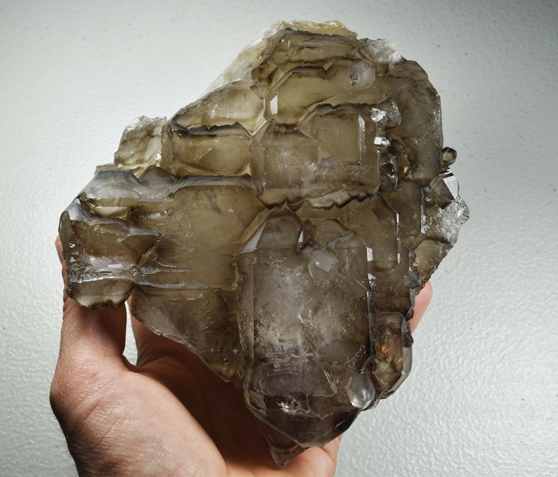 Elestial Smoky Quartz crystal from Brazil